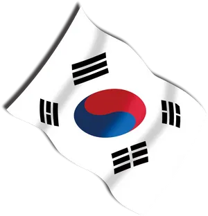 South Korean Flag Waving PNG Image