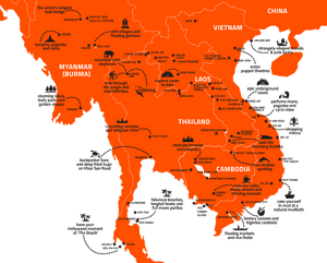 Southeast Asia Travel Map PNG image with transparent background