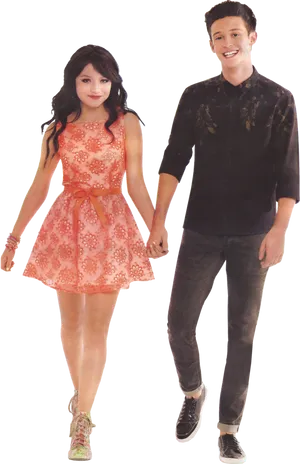 Soy Luna Characters Walking Together PNG Image