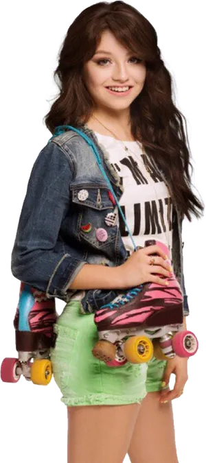 Soy Luna Skater Girl Pose PNG Image