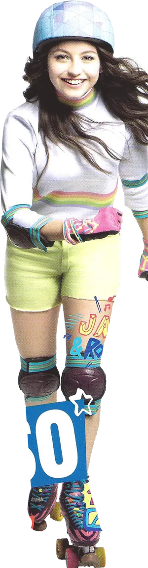 Soy Luna Skating Pose PNG Image