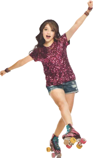 Soy Luna Skating Pose PNG Image