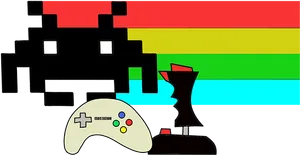 Space Invaders Retro Gaming Concept PNG Image