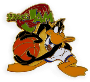 Space Jam Daffy Duck Basketball Pin PNG image with transparent background