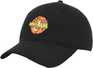 Space Jam Logo Black Baseball Cap PNG Image