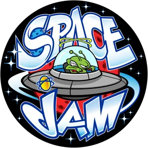 Space_ Jam_ Logo_with_ Alien_ Character PNG Image