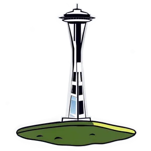 Space Needle Illustration Png Qtm PNG Image