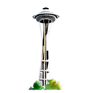 Space Needle Watercolor Png Ykl PNG Image