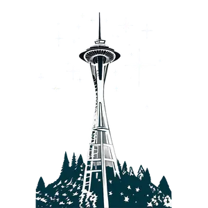 Space Needle With Stars Png Ken79 PNG Image