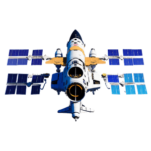 Space Station with Shuttle PNG 06132024 PNG with transparent background
