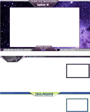 Space Themed Twitch Overlay PNG Image