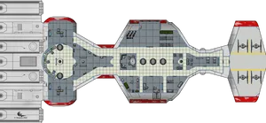 Spaceship Blueprint Design PNG Image