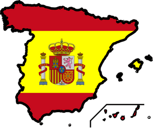 Spain Flag Map Large Map - Spanish Clipart, HD Png Download PNG image with transparent background