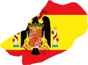 Spain Flag Mapwith Coatof Arms PNG Image