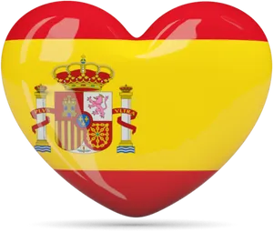 Spanish Heart Flag Emblem PNG Image