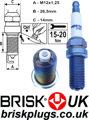 Spark Plug Diagramand Product Showcase PNG Image