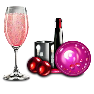 Sparkle Pink Champagne Festivity Png Cst PNG Image