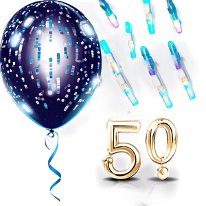 Sparkling 50th Birthday Festivities Png Byp91 PNG Image