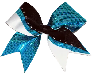 Sparkling Blue Cheer Bow PNG Image