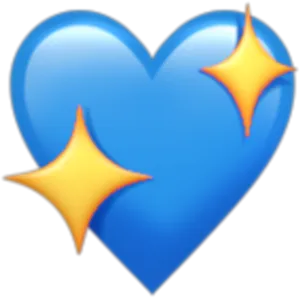 Sparkling Blue Heart Emoji PNG Image