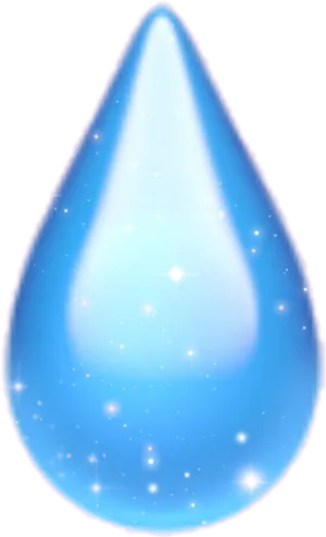 Sparkling Blue Tear Drop PNG Image