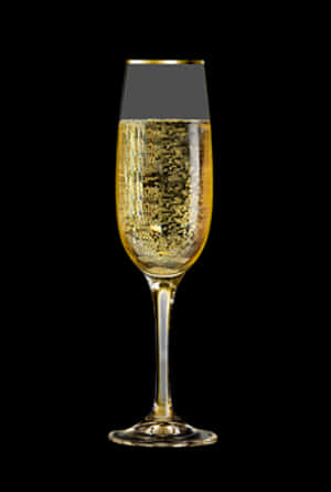 Sparkling Champagne Glass Black Background.jpg PNG image with transparent background