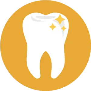 Sparkling Clean Tooth Icon PNG Image