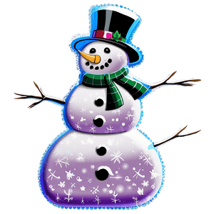Sparkling December Snowman PNG mwk PNG image with transparent background