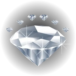 Sparkling Diamonds Black Background PNG Image