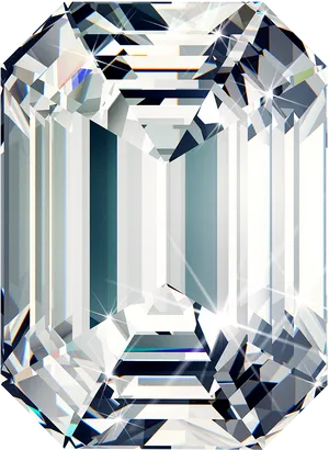 Sparkling Emerald Cut Gemstone PNG Image