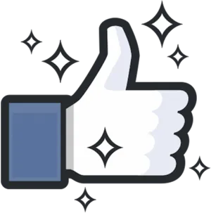 Sparkling Facebook Like Icon PNG Image