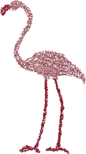 Sparkling Flamingo Artwork PNG Image