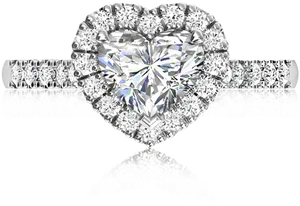 Sparkling Heart Diamond Ring PNG Image