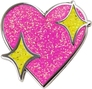 Sparkling Heart Pin PNG Image