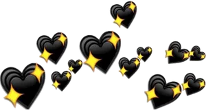 Sparkling Hearts Pattern PNG Image