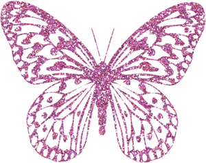 Sparkling Pink Butterfly Graphic PNG Image