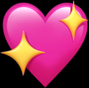 Sparkling Pink Heart Emoji PNG with transparent background
