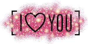 Sparkling Pink I Love You Graphic PNG image with transparent background