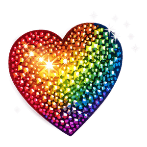 Sparkling Rainbow Heart PNG bkf83 PNG with transparent background