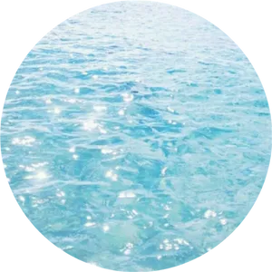 Sparkling Sea Circle PNG Image