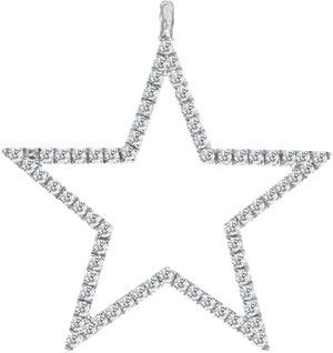 Sparkling Silver Star Decoration PNG with transparent background
