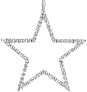 Sparkling Silver Star Decoration PNG Image