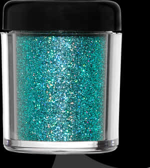 Sparkling Teal Glitter Jar PNG image with transparent background