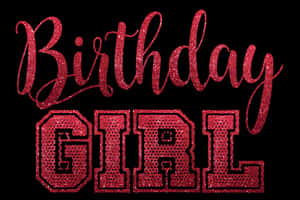 Sparkly Birthday Girl Text PNG with transparent background