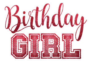 Sparkly Birthday Girl Text PNG Image