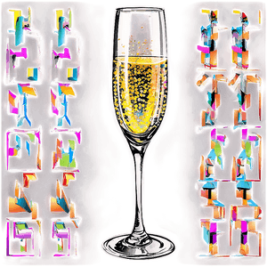 Sparkly Mimosa Flute PNG cov PNG with transparent background