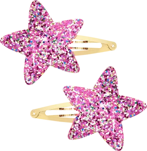 Sparkly Star Hair Clips PNG Image