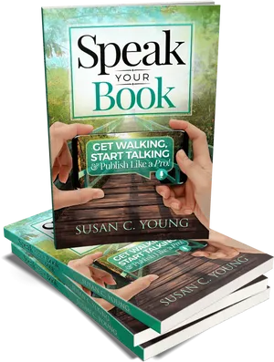 Speak Your Book Stacked Covers PNG Image