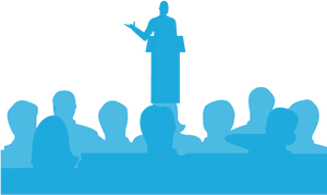 Speakerand Audience Silhouette PNG Image