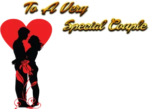 Special Couple Silhouette Love Heart PNG Image